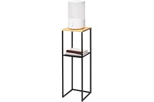 YAMAZAKI Home Tower Two-Tier Display & Corner Storage Shelf, Entryway Or Bedside Console Table for Humidifiers Or Plants, 31.5" - Steel + Wood