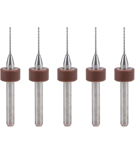 HARFINGTON 10pcs PCB Drill Bit Set 1/8" Shank 0.5mm Tungsten Carbide Micro Twist Drill Bits Tools For Print Circuit Board Jewelry Plastic Wood Soft