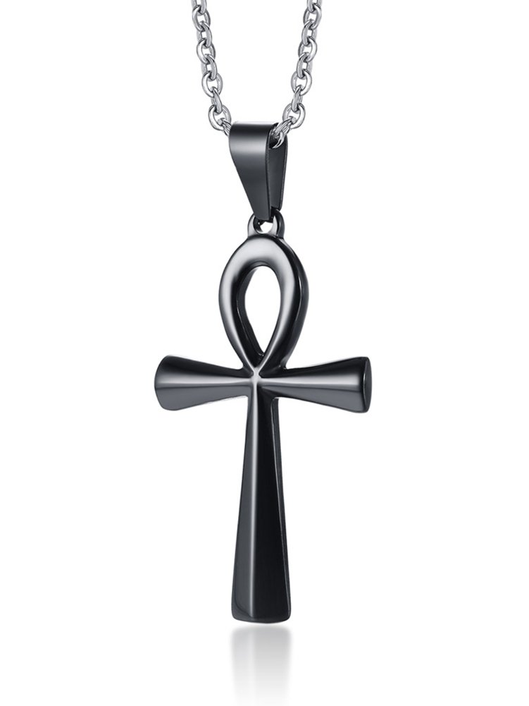HUANIAN Men's Stainless Steel Coptic Anka Cross