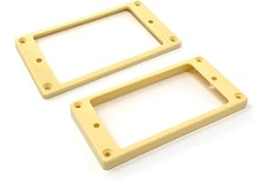 Vintage Forge Cream Flat Bottom Humbucker Pickup Mounting Ring Set (Bridge & Neck) compatible with Epiphone Guitars HR1300F-CRM