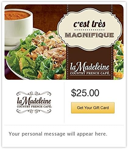 La Madeleine Country French Café Gift Cards - E-mail Delivery