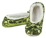 snoozies! Ballerina Bling Metallic Shine Womens Cozy Sequin Slippers