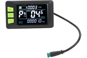 Topyond Ebike LCD Display, 24v 36v 48v 60v E Bike Display Meter Control Panel, ABS Material 5 Pin Electric Bike Parts, 22.5mm Diameter LCD Display Meter