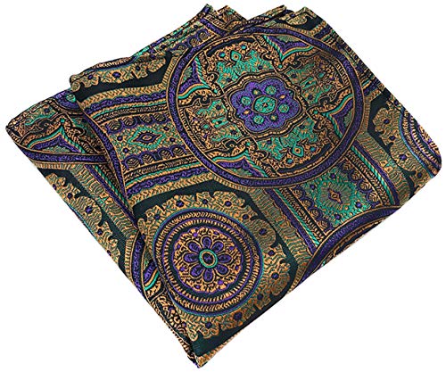 MOHSLEE Mens Party Floral 100% Silk Cravat Tie Woven Ascot Pocket Square 2Pcs Set