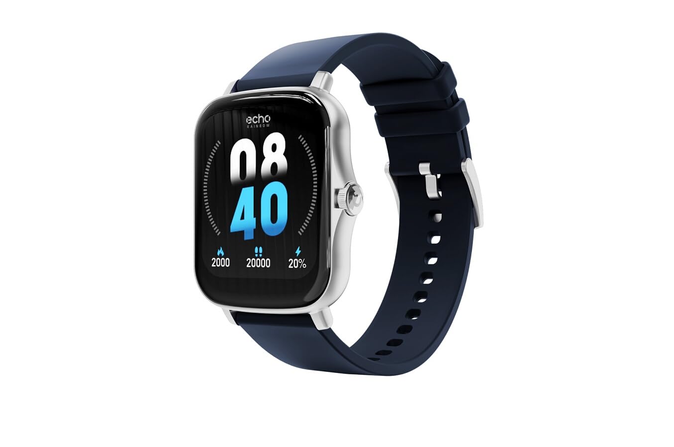 ECHO Rainbow Smart Watch Deep Blue Sports Functions, Health Sensors, Smartphone, Sleep Monitoring, Audio-Video Control
