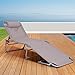 Goplus Adjustable Chaise Lounge Chair Recliner w/Pillow Sunbathing Tanning Face Down Hole for Beach Outdoor Pool Patio Deck (Gray)