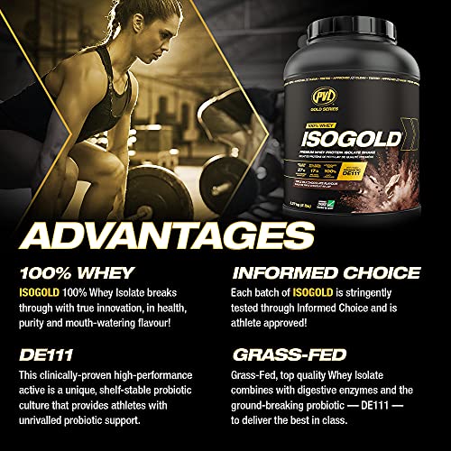 PVL ISOGOLD – Grass Fed - Premium Isolate 100% Whey Protein Shake (2.27 kg (Pack of 1), Chocolate)