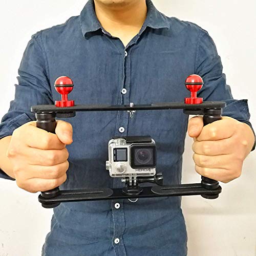 Dual Handle Arm Stabilizer l Dive Tray Rig Mount l for Gopro Action Cameras, Camera Waterproof Housing, Dome and More, Perfect for Underwater Photo & Diving Video Lighting - Thumbnail 4