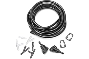 YIENAKFUN 4805742AC Windshield Washer Nozzles Kit for 09-24 Dodge RAM 1500-5500 Jeep Patriot Compass Replaces OEM # 4805742AB, 5116079AA Wiper Spray Washer Jet with 3-meter Fluid Hose and 6 Connectors