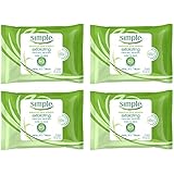Simple Kind to Skin Facial Wipes, Exfoliating 25 wipes, 4 count