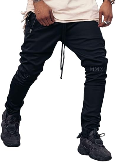 Amazon Guapi ジョガーパンツ メンズ ジャージトラックパンツ オールブラック ロングパンツ 通販