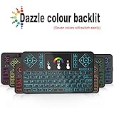 Mini Wireless Keyboard and Touchpad Mouse Combo with Colorful Backlit, Tripsky Q9 Colorful Backlit, 2.4Ghz Handle Remote for Android TV Box, PC, HTPC, IPTV, Raspberry Pi, Xbox 360, PS3, PS4 …