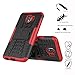 LiuShan Galaxy J4 2018 case, Shockproof Heavy Duty Combo Hybrid Rugged Dual Layer Grip Cover with Kickstand for Samsung Galaxy J4 2018 Smartphone (with 4in1 Packaged),Red