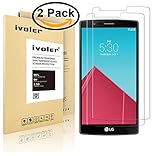 [2 Pack] iVoler [Tempered Glass] Screen Protector for LG G4, [0.2mm Ultra Thin 9H Hardness 2.5D Round Edge] with Lifetime Replacement Warranty