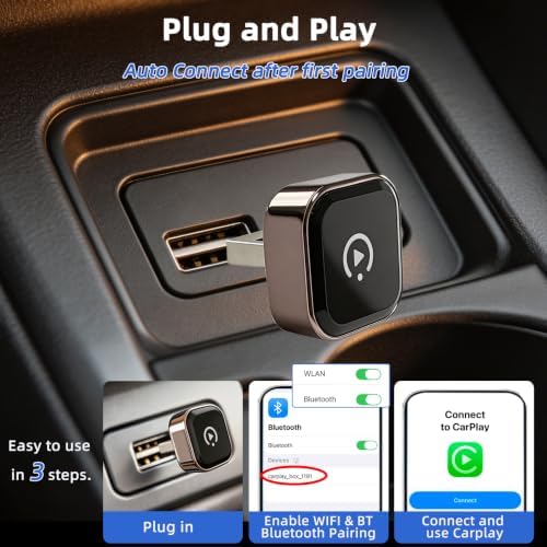 Adaptador Carplay Inalámbrico para iPhone, Mini Car Play Adaptador