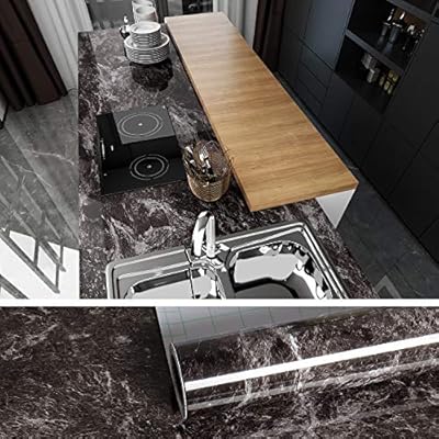 Amazon Com Veelike 15 7 X354 3 Black Marble Wallpaper Peel And