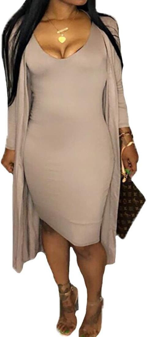 long dress with cardigan