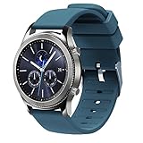 Lwsengme Silicone Watch Replacement Band with Quick Release-Choose Color & Width (20mm,22mm) & Length-Soft Rubber Watch Strap (Navy, 22mm)