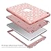 iPad A1893/A1954/A1822/A1823 Case, Hocase Heavy Duty Shockproof Silicone Rubber+Hard Shell Hybrid Protective Case w/Cute Floral Pattern for iPad 9.7 5th/6th Generation 2017/2018 - Rose Gold Pink