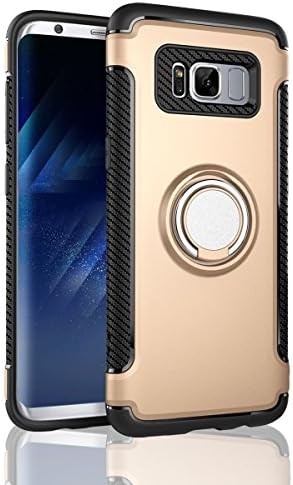 For Sumsung Galaxy S8 Plus Case, Galaxy S8 Plus Ring Case, Slim Fit Dual Layer Hybrid Armor Galaxy S8 Plus Case Shock Absorption Case With Ring Stand For Samsung Galaxy S8 Plus Gold