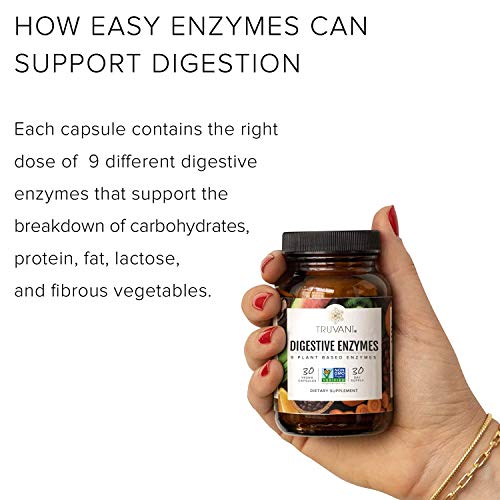 Truvani Digestive Enzymes 9 Enzyme Blend Digestive Support Reduce