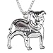 BONSNY Love Heart Enamel Zinc Alloy Metal Pit Bull Buster Dog Necklace Dog Animal Jewelry pendant Unique Design 18” (Grey)