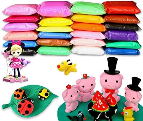 Air Dry Clay,24 Colors Modeling Craft For Kids,Ultra Light Magic Clay,Creative Art DIY Dough With Tools,Best Gift for Children