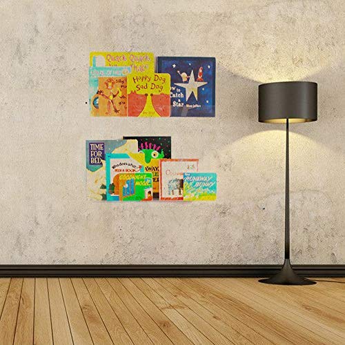 WINKINE Kids Book Shelves, 2 Pack Clear Invisible Wall Mounted Acrylic Floating Bookshelves 24 inch, Ledge Hanging Book Shelves for Kids Display Organizer Room Wall Decor - Thumbnail 3