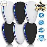 [UPGRADED] Ultrasonic Pest Repeller | 6 Pack Electronic Plug in Pest Control | Works on Mosquitoes, Mice, Ants, Roaches, Spiders, Flies, Bed Bugs | Human & Pet Safe