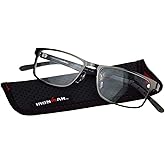 Foster Grant IronMan Gunmetal Men's Flexible Reading Glasses w/Soft Case (Gunmetal, +2.50)