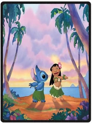Personalized Custom Lilo & Stitch Cartoon Supersoft Anti Pilling Bed/Sofa Soft Throw Fleece Blanket 58"x80"