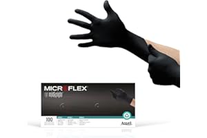 ANSELL MICROFLEX MidKnight MK-296 Disposable Nitrile Gloves for Mechanics, Auto, Cleaning, Tattoos