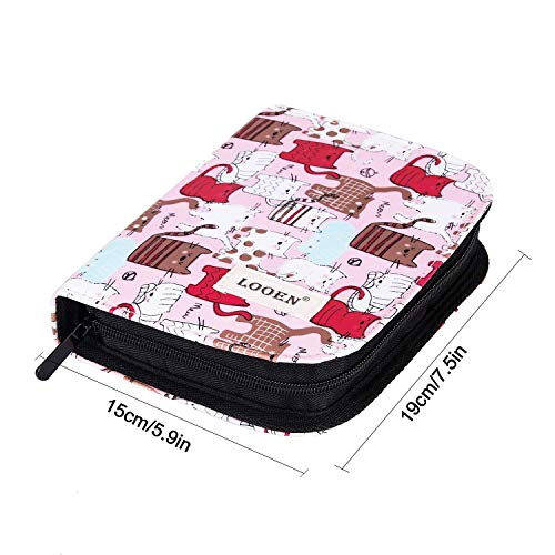 K Kwokker 48 Pieces Ergonomic Crochet Hooks Set with Cartoon Cat Case Grip Crochet Kit and Accessories for Beginners and Crocheters, Complete Accessories, Small Volume and Convenient to Carry, Pink, 2