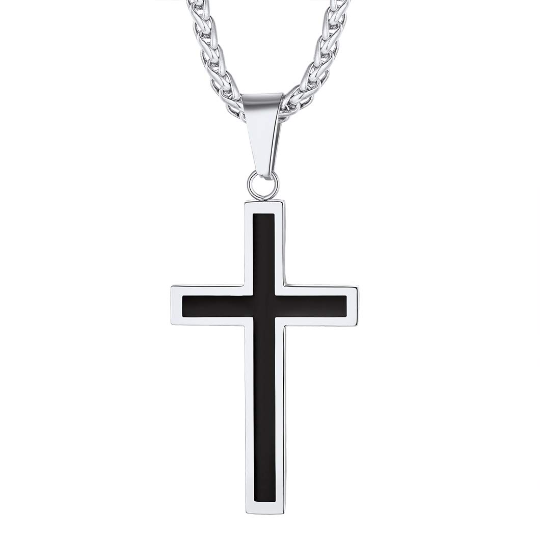 Richsteel Mens Stainless Steel Necklace Christian Gifts For Men Jesus Cross Pendants Women Crucifix Chain Religious Necklaces