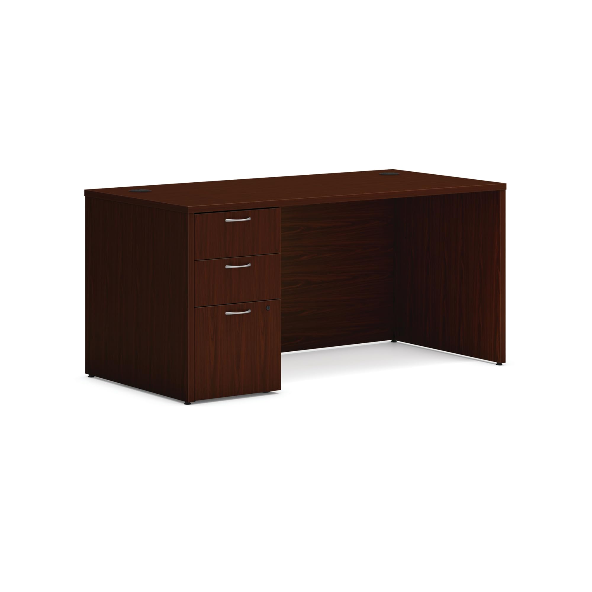 Photo 1 of ***PARTS ONLY***
HON MOD Executive Office Desk with Drawers, Modern Computer Desk with Pedestal, Home Office, 60" W, Mahogany **a little bald**