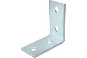 heneng 12 Pcs 4 Hole L Shaped Connector Bracket for 1-5/8" Strut Channel, 90 Degree Fitting, 3/16" Thick