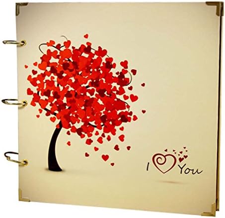 UPERE Diy Scrapbook Photo Albums Scrapbooking Paper Album Supplies Stickers Vintage Style Baby Valentines Birthday Christmas Wedding Anniversary Recording Gift I Love U Printed Surface11 Inch