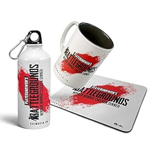 Tee Mafia PubG: Battlegrounds Combo Water Bottle Mug and Mouse pad for Boys | PubG Sipper Bottle | PubG Mug |PubG Mouse…