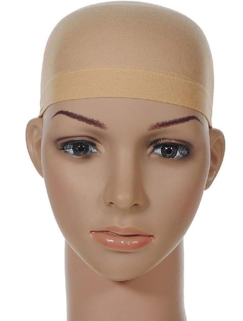 LUTTMANN Wig Cap Nylon Cap Lace Base Cover in Natural Beige (Pack of 2)
