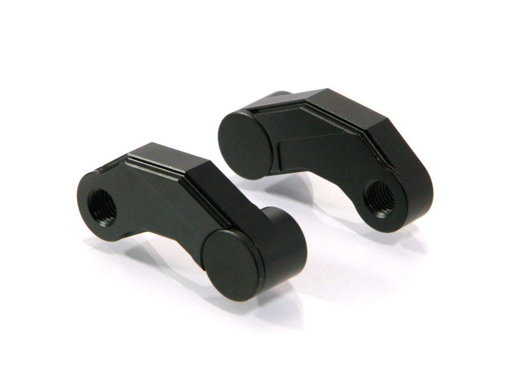 Motorbike Mirror Risers Extenders CNC Machined Billet Aluminium (1 x M10 Clockwise Thread & 1 x M10 Anticlockwise)