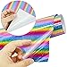 Outuxed 2 Sheets 12 x 20 Inches Rainbow Holographic Stripe Heat Transfer Vinyl HTV for T-Shirts