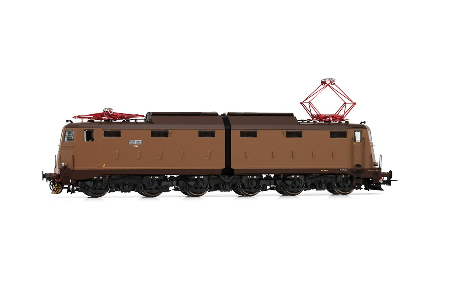 Rivarossi HR2934 FS, 6-axle electric locomotive E.645 1st series, castano/isabella livery, simplified FS logo, pantographs 42U, ep. IV-V Loco - Electric, Brown