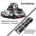 Rockbirds LED Headlamp, 3 Beads Waterproof with 4 Modes Adjustable Hands Free Headlight Helmet Light, UL Rechargeable Batteries + UL Charger + MINI LED Flashlight