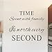 Family Wall Decals~Time Spent with Family Is Worth Every Second Wall Decal Quote Home Decor Art Quote Decals Wall Art Stickers Decal Home Decor Decorate（ NO PHOTOS or CLOCK ARMS）