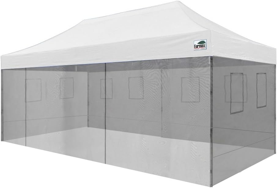 New Premium 10x20 Feet Food Service Vendor Tent Pop up Canopy with 4 Removable Zipper End Mesh Sidewalls W/Roller bag
