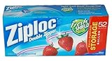 Ziploc Double Zipper Gallon Storage Bags - 52 count
