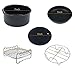 Air Fryer Accessories,for Phillips Air Fryer and Gowise Air Fryer Deep Fryer Universal, Cake Barrel, Pizza Pan, Silicone Mat, Skewer Rack, Metal holder Fit all 3.7QT-5.3QT-5.8QT (7 Inch)