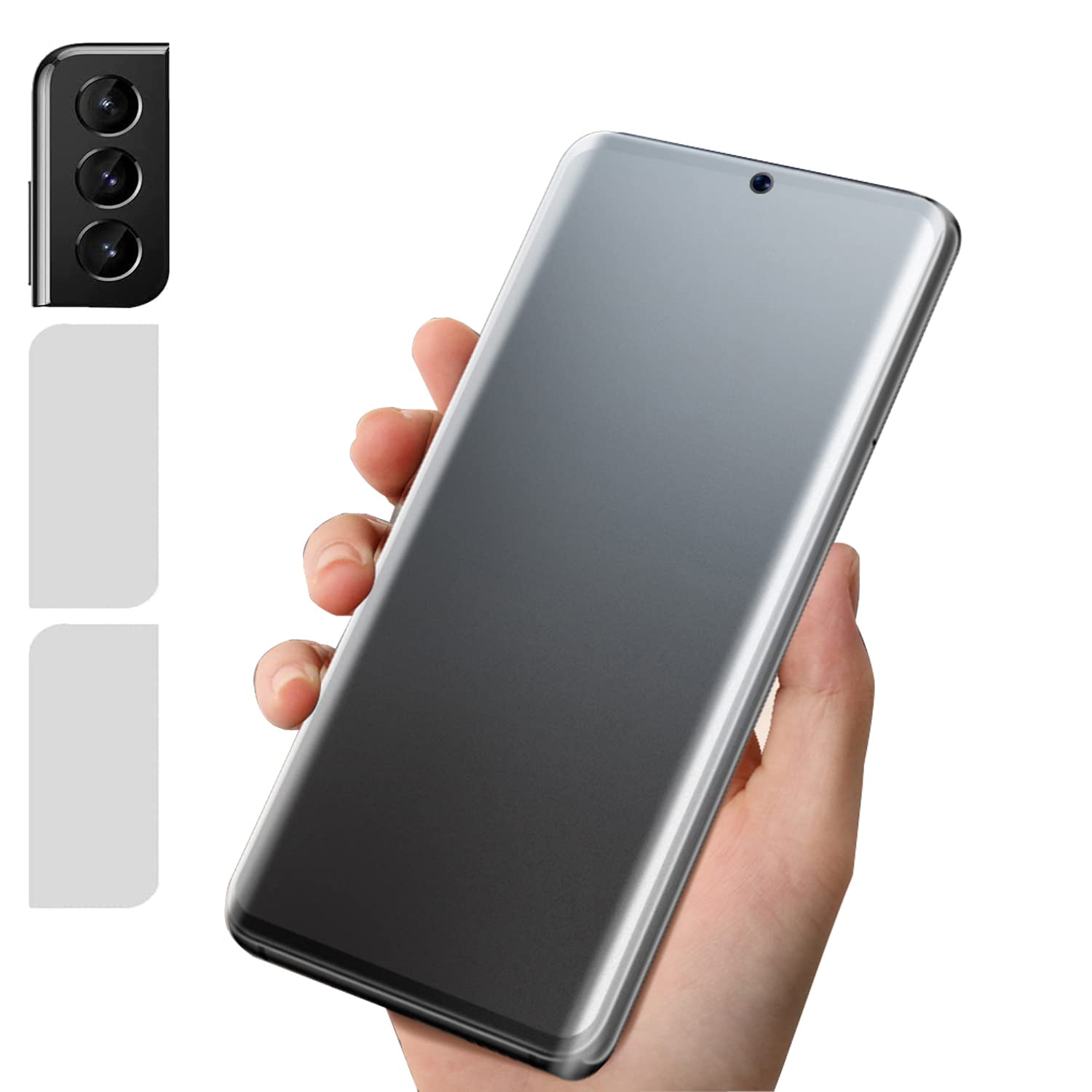 BYIUIHS [2+2] Pack Matte Screen Protector Designed for Samsung Galaxy S25 Screen Protector, 2PCS Soft Screen Protector Film+2 Pack Clear Camera Lens protector