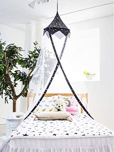 Princess Canopy for Girls Bed - Girl's Room Baldachin - Anti-Mosquito Canopy for Kids Bed - White Mosquito Net for Girls - Baldachin Bed - Ideal Decorating for Toddler Bedroom
