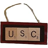 South Carolina Christmas Ornament USC Letters Tiles Handmade